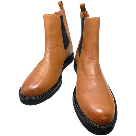 J. Crew Caramel Brown Refined Leather Chelsea Boots **NWOB** - Picture 8 of 10